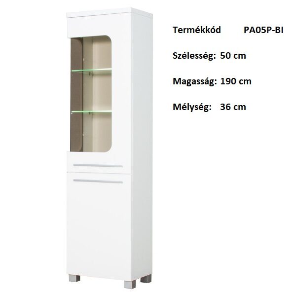 PANAMA PA05P-BI Jobbos 1ajtós vitrines szekrény-bútor