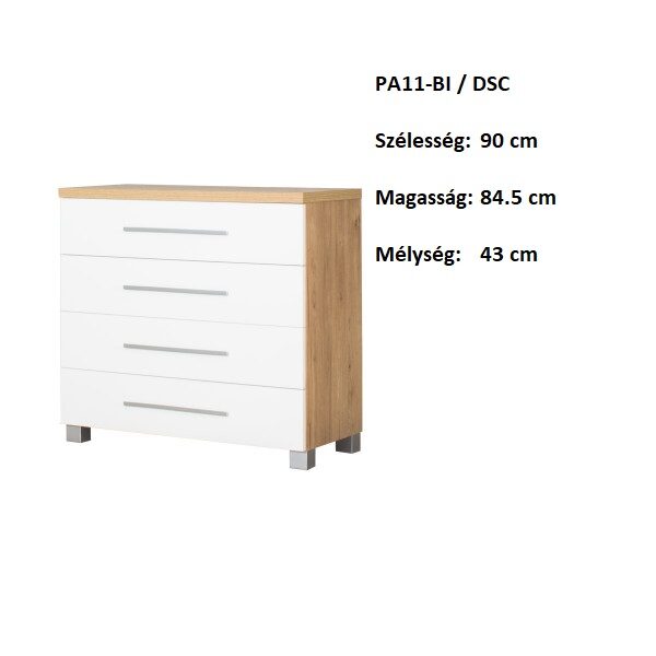 PANAMA PA11-DSC/BI 4Fiókos komód szekrény-bútor