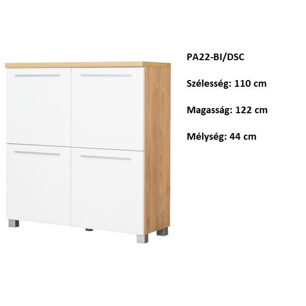 PANAMA PA22-DSC/BI 4ajtós 6polcos komód szekrény-bútor