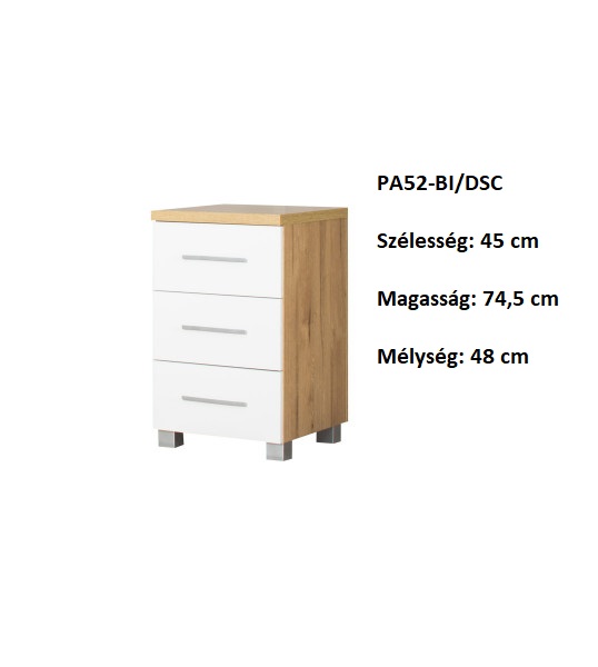 PANAMA PA52-DSC/BI 3 fiókos éjjeli szekrény-bútor