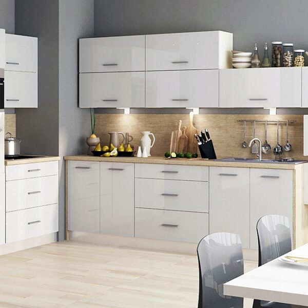 .PLATINUM KONYHA MAGASFÉNYŰ  "WHITE HG" 5 MÉTERES_konyhabútor