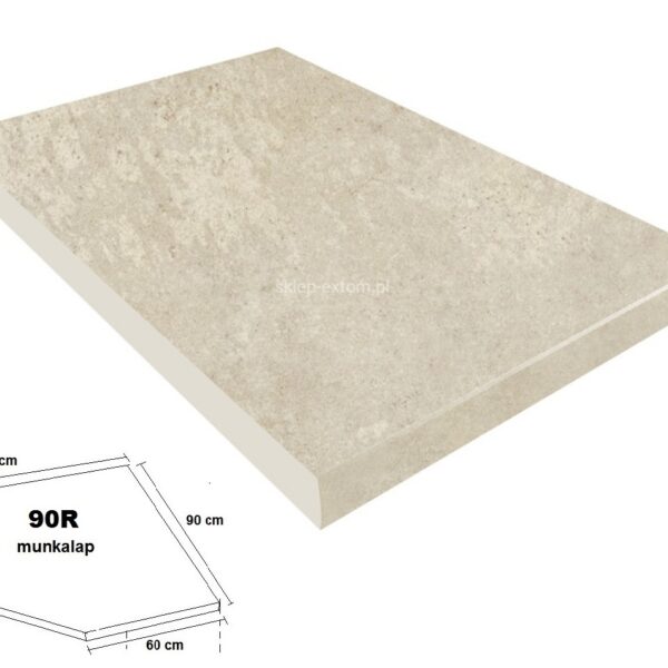 38-as Sarok 90R Munkalap Crema Limestone K 209 RS Matt