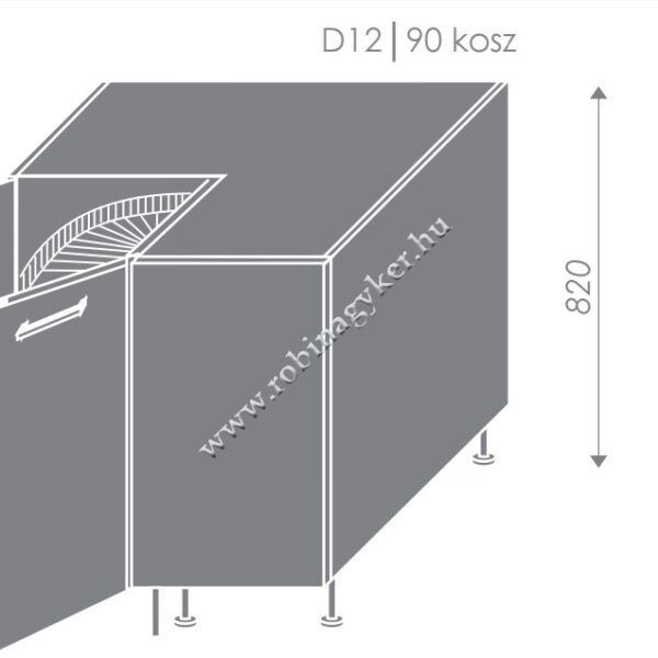 ROZI D12/90 KOSZ Forgókosárral_KONYHABÚTOR