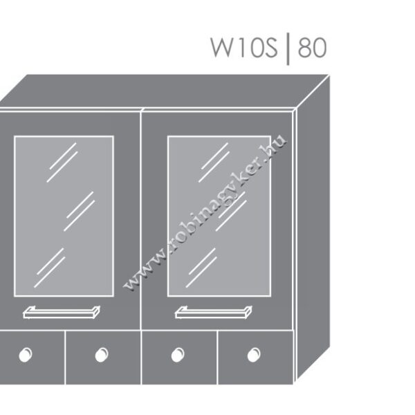ROZI W10S/80_Üveges_4 fiókos_KONYHABÚTOR