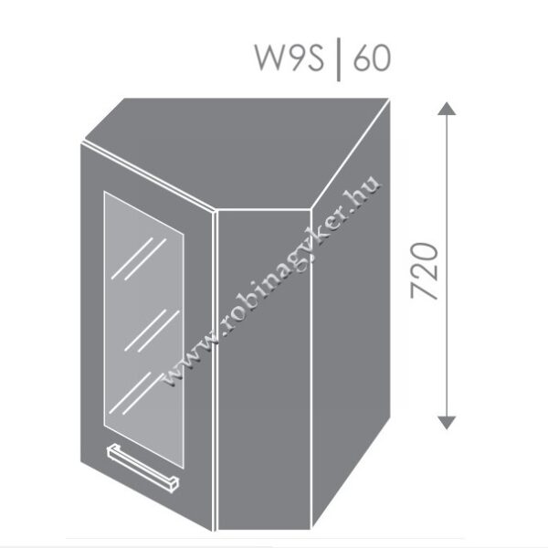 Rozi W9S/60_Felső sarok_üveges_Balos_KONYHABÚTOR
