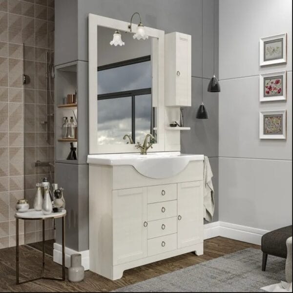 ROMANTICA 105-ös  ART.7067/F47+ 7095/F47+ 7056D/F47  komplett szett Fürdőszoba bútor