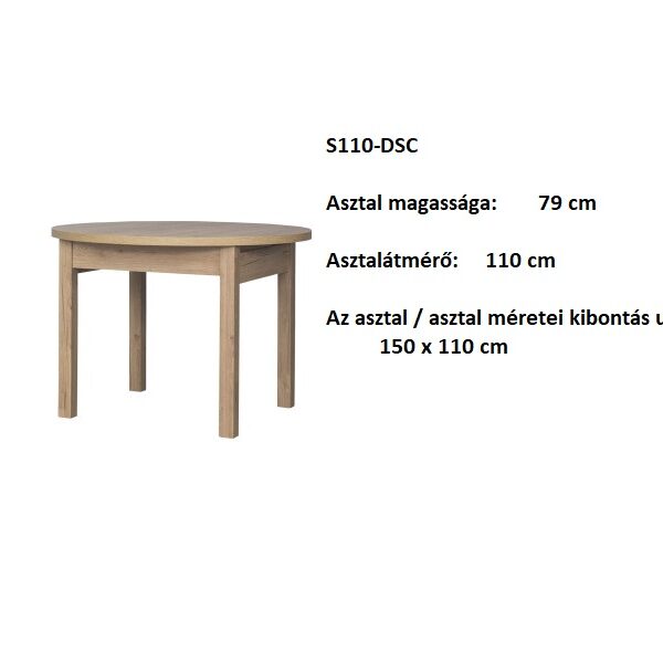 S110-DSC Kihúzhatós Étkező Asztal -BÚTOR