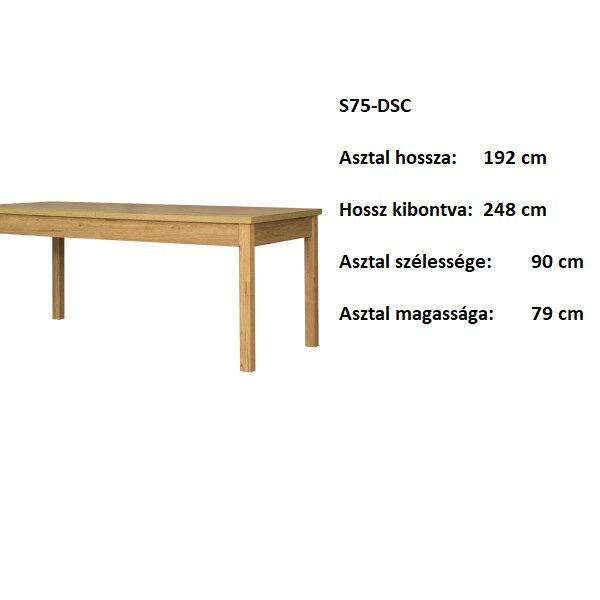 S75-DSC Kihúzhatós  Étkező Asztal -BÚTOR