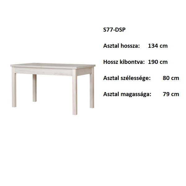 S77-DSP Kihúzhatós Étkező Asztal -BÚTOR