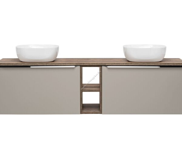 SANTA FE TAUPE 180-as Mosdós szekrény Fürdőszoba bútor+ Pult lap+ Nyitott szekrény+ mosdóval