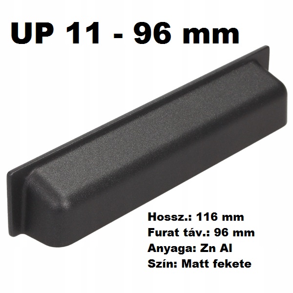 UP11 - 96 FEKETE MATT FOGANTYÚ-Konyhabútor