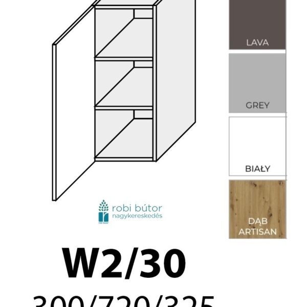 OPTIMUM elemes konyhabútor 1-ajtós FELSŐ szekrény 30 cm (W2 30 )_konyhabútor