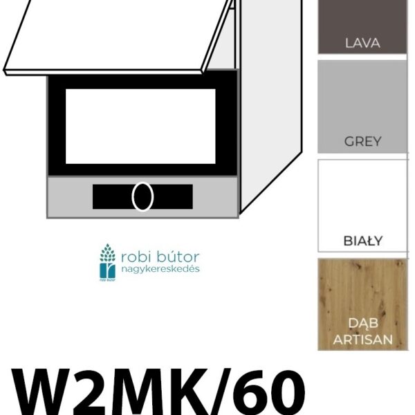 CARRINI GREY MAGASFÉNYŰ AKRYL Mikro tartó elem (W2MK60)_konyhabútor