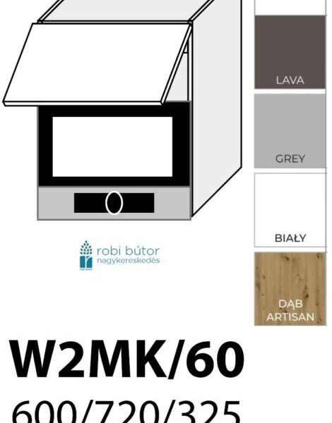 PLATINUM MAGASFÉNYŰ Mikro tartó elem (W2MK60)_konyhabútor