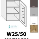 FLORENCE MAGASFÉNYŰ 1-ajtós ÜVEGES FELSŐ szekrény 50 cm JOBBOS (W2S 50 P)_konyhabútor