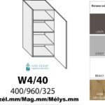 FIUGGI MATT 1-ajtós FELSŐ szekrény 40 cm JOBBOS (W4 40 P)_konyhabútor