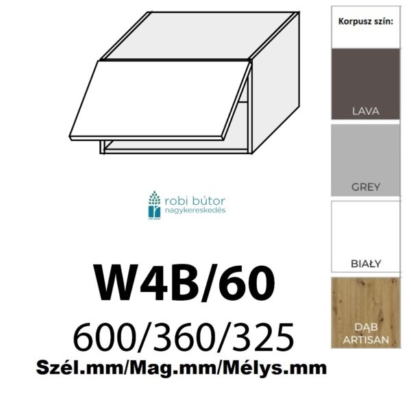 VIANO MATT elemes konyhabútor 1-ajtós FELSŐ szekrény 60 cm (W4b 60)