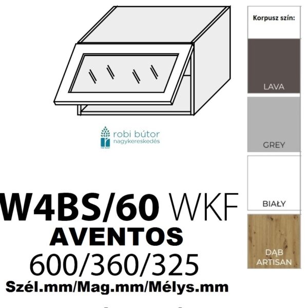 EMPORIUM MATT (W4BS 60 WKF AVENTOS) 1-ajtós FELSŐ szekrény 60 cm_konyhabútor