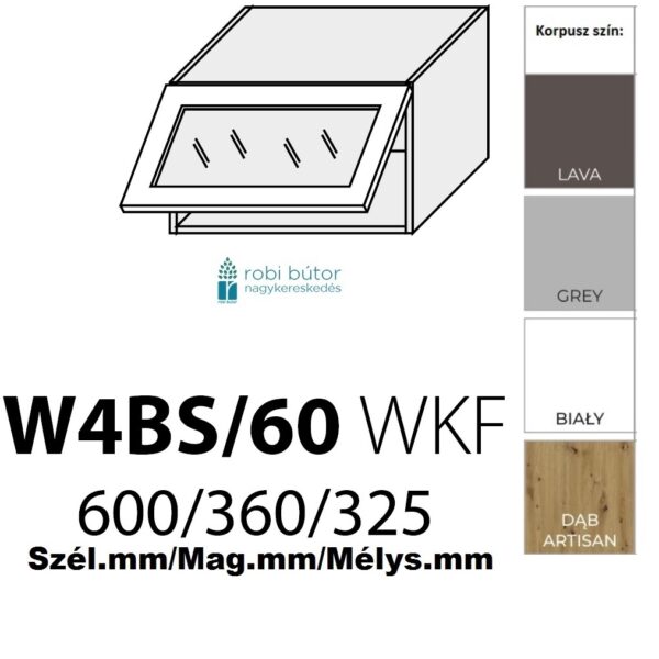 QUANTUM MATT (W4BS 60 WKF ) 1-ajtós FELSŐ szekrény 60 cm_konyhabútor