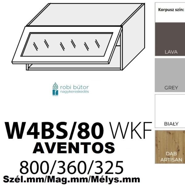 EMPORIUM MATT (W4BS 80 WKF AVENTOS) 1-ajtós FELSŐ szekrény 80 cm_konyhabútor