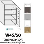 NAPOLI MATT 1-ajtós ÜVEGES FELSŐ szekrény 50 cm JOBBOS (W4S 50 P)_konyhabútor