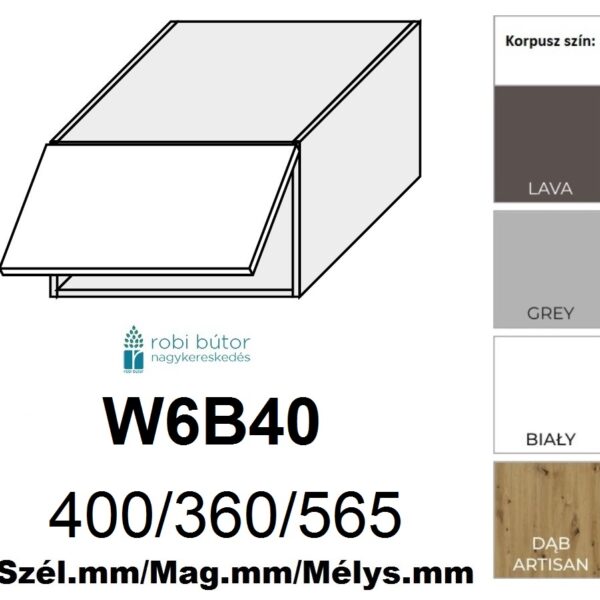FLORENCE MAGASFÉNYŰ 1-ajtós FELSŐ szekrény 40cm (W6B40)_konyhabútor