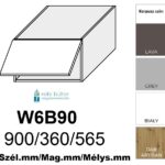 BRERRA MATT 1-ajtós FELSŐ szekrény 90 cm (W6B 90)_konyhabútor