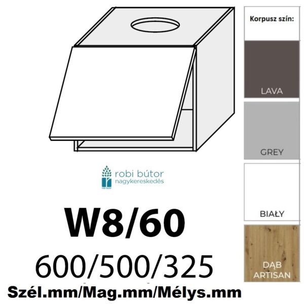 AMARO KONYHABÚTOR 1-ajtós FELSŐ szekrény 60 cm (W8 60) elemes konyhabútor