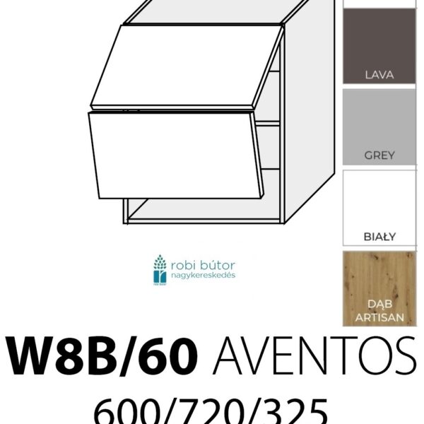 RIMINI MATT 2-ajtós FELSŐ szekrény 60 cm (W8B 60 AV)_konyhabútor