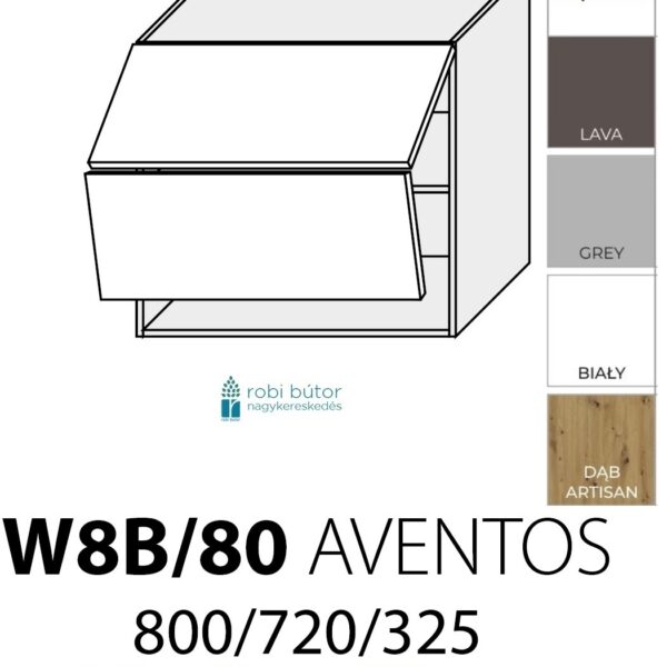 LIVORNO MATT 2-ajtós FELSŐ szekrény 80 cm (W8B 80 AV)_konyhabútor