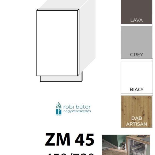 BRERRA MATT MOSOGATÓGÉP ELŐLAP 45 cm (ZM 45)_konyhabútor