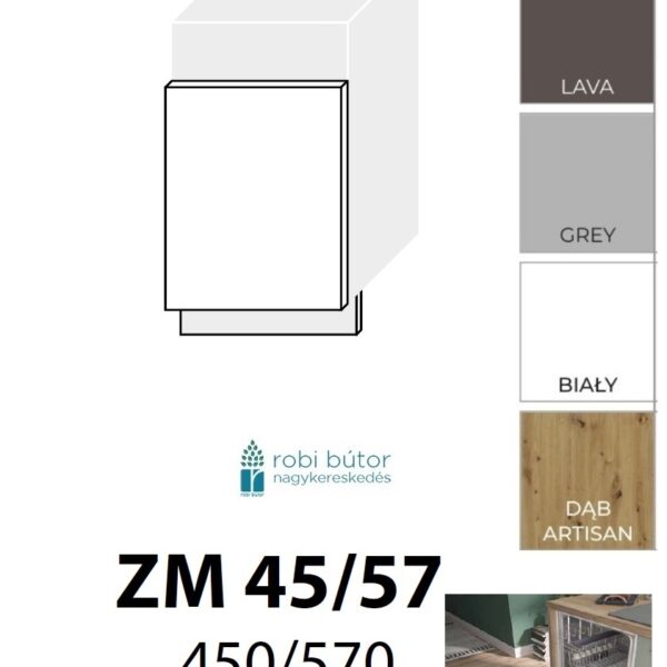 AMARO KONYHABÚTOR MOSOGATÓGÉP ELŐLAP 45 cm (ZM 57/45) elemes konyhabútor