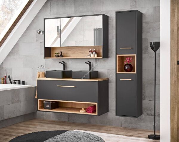 .BORNEO 120-as Fürdőszoba bútor kpl. mosdóval-Bútor