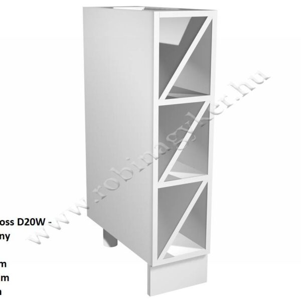 ASPEN ELEMES KONYHABÚTOR FEHÉR MAGASFÉNYŰ Alsó elem D20W konyhabútor