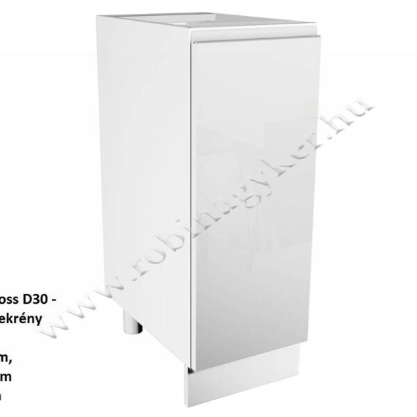 ASPEN ELEMES KONYHABÚTOR FEHÉR MAGASFÉNYŰ Alsó elem D30L Balos konyhabútor