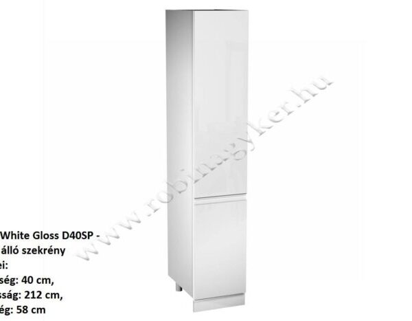 ASPEN ELEMES KONYHABÚTOR FEHÉR MAGASFÉNYŰ Alsó elem D40SP PJobbos konyhabútor