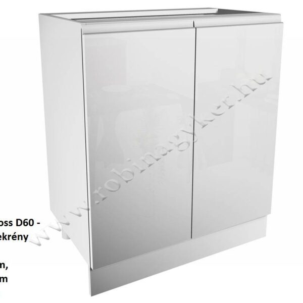 ASPEN ELEMES KONYHABÚTOR FEHÉR MAGASFÉNYŰ Alsó elem D60 konyhabútor