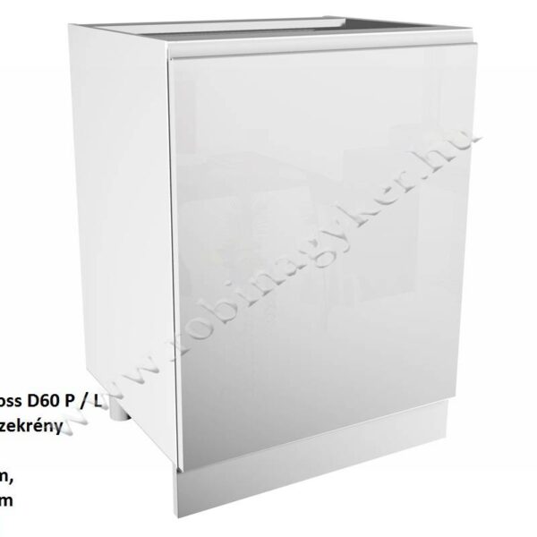 ASPEN ELEMES KONYHABÚTOR FEHÉR MAGASFÉNYŰ Alsó elem D60 L Balos konyhabútor