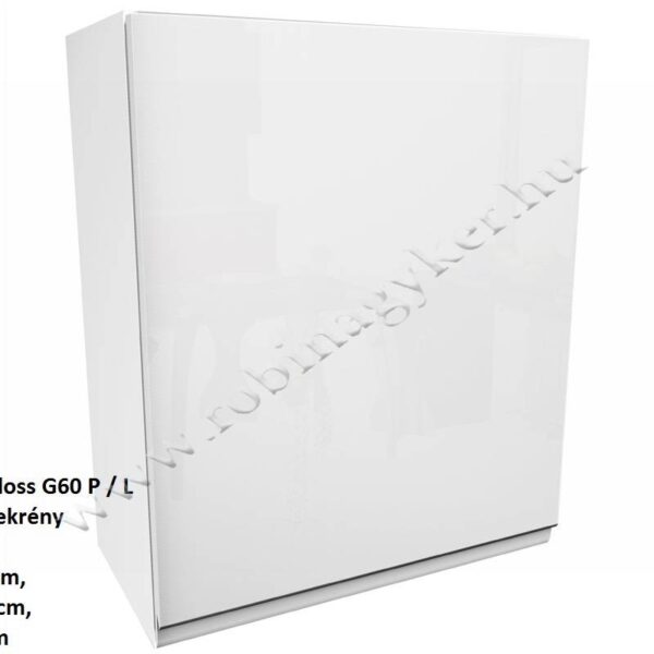 ASPEN ELEMES KONYHABÚTOR FEHÉR MAGASFÉNYŰ Felső elem G60P Jobbs konyhabútor