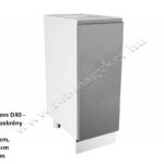 ASPEN GREY MAGASFÉNYŰ elemes konyhabútor ALSÓ ELEM 1 AJTÓS 30CM *Jobbos D30-P