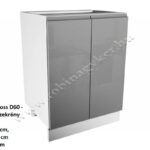 ASPEN GREY MAGASFÉNYŰ elemes konyhabútor ALSÓ ELEM 2 AJTÓS 60CM D60