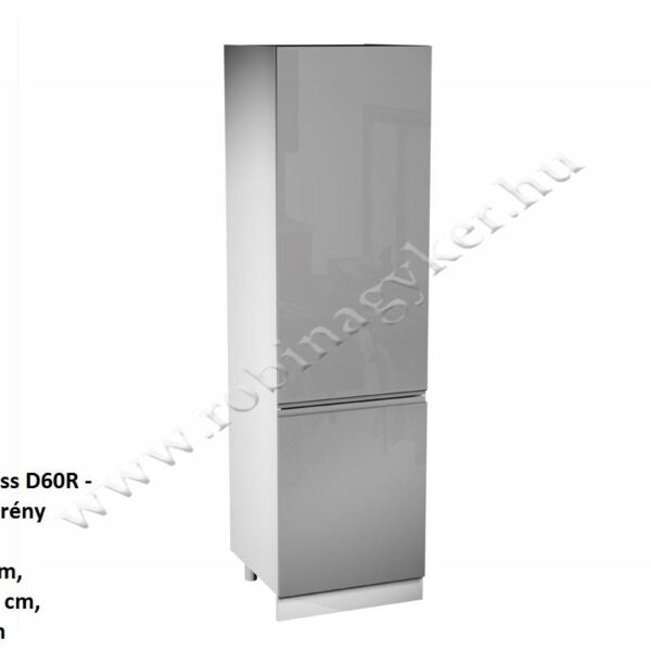 ASPEN GREY MAGASFÉNYŰ elemes konyhabútor POLCOS KAMRA ELEM 2 AJTÓS 60CM *Jobbos D60R-P