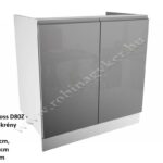 ASPEN GREY MAGASFÉNYŰ elemes konyhabútor ALSÓ MOSOGATÓS ELEM 2 AJTÓS 80CM D80Z