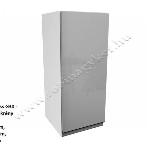 ASPEN GREY MAGASFÉNYŰ elemes konyhabútor FELSŐ 1 AJTÓS ELEM 30CM *Balos G30-L