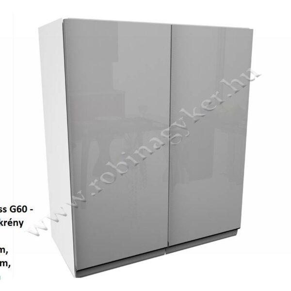 ASPEN GREY MAGASFÉNYŰ elemes konyhabútor FELSŐ 2 AJTÓS ELEM 60CM G60