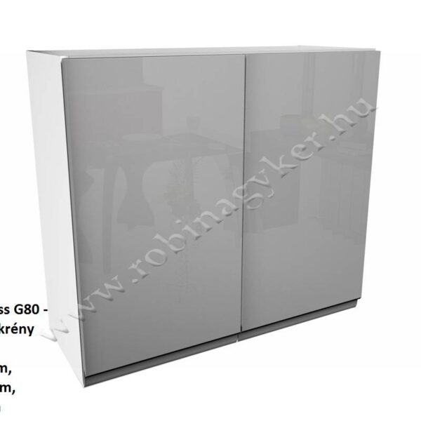 ASPEN GREY MAGASFÉNYŰ elemes konyhabútor FELSŐ 2 AJTÓS ELEM 80CM  G80