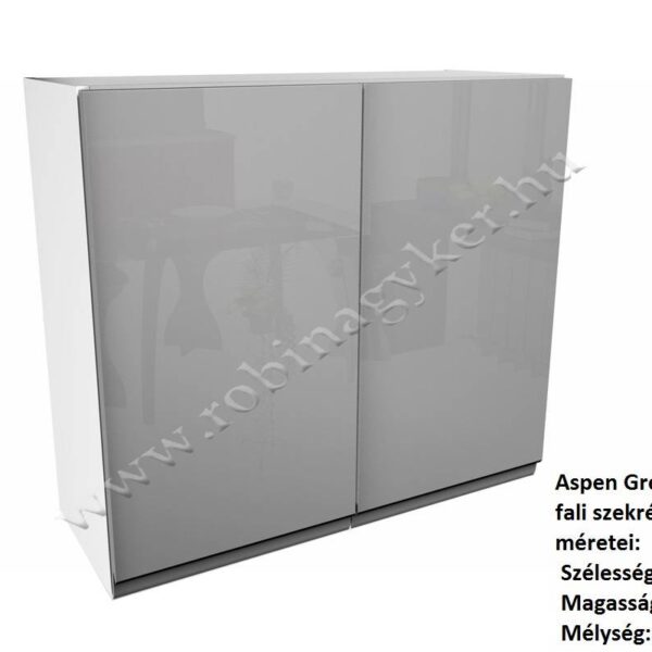 ASPEN GREY MAGASFÉNYŰ elemes konyhabútor  FELSŐ SZÁRÍTÓ TÁLCÁS 2 AJTÓS ELEM 80CM G80C