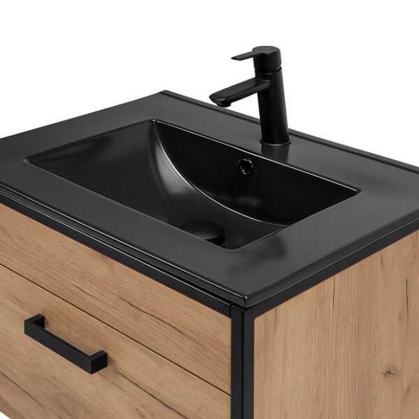 BROOKLIN 60-as Mosdós szekrény (820)+LAVA BLACK 60DP Mosdó Fürdőszoba bútor