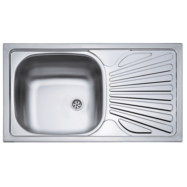 Kevmil KM-101 rozsdamentes egy medencés csepptálcás mosogató tálca 760 x 435 mm MUNKALAPBA VÁGÓS MOSOGATÓTÁLCA