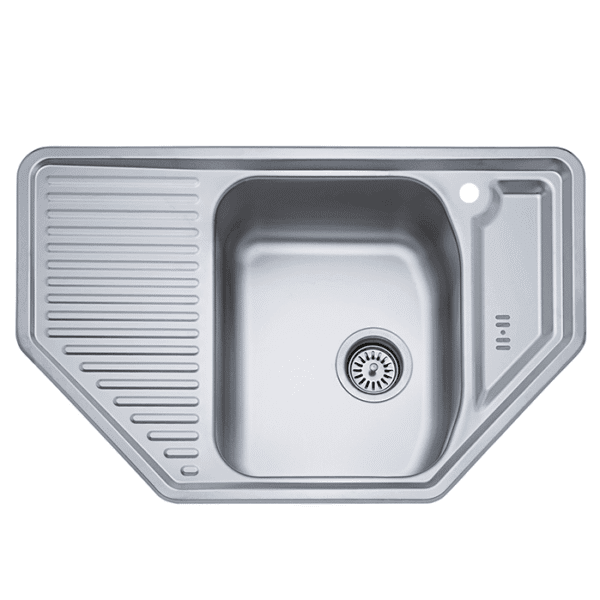 Kevmil KM-115 rozsdamentes sarok mosogató tálca 780 x 500 x 155 mm MUNKALAPBA VÁGÓS MOSOGATÓTÁLCA